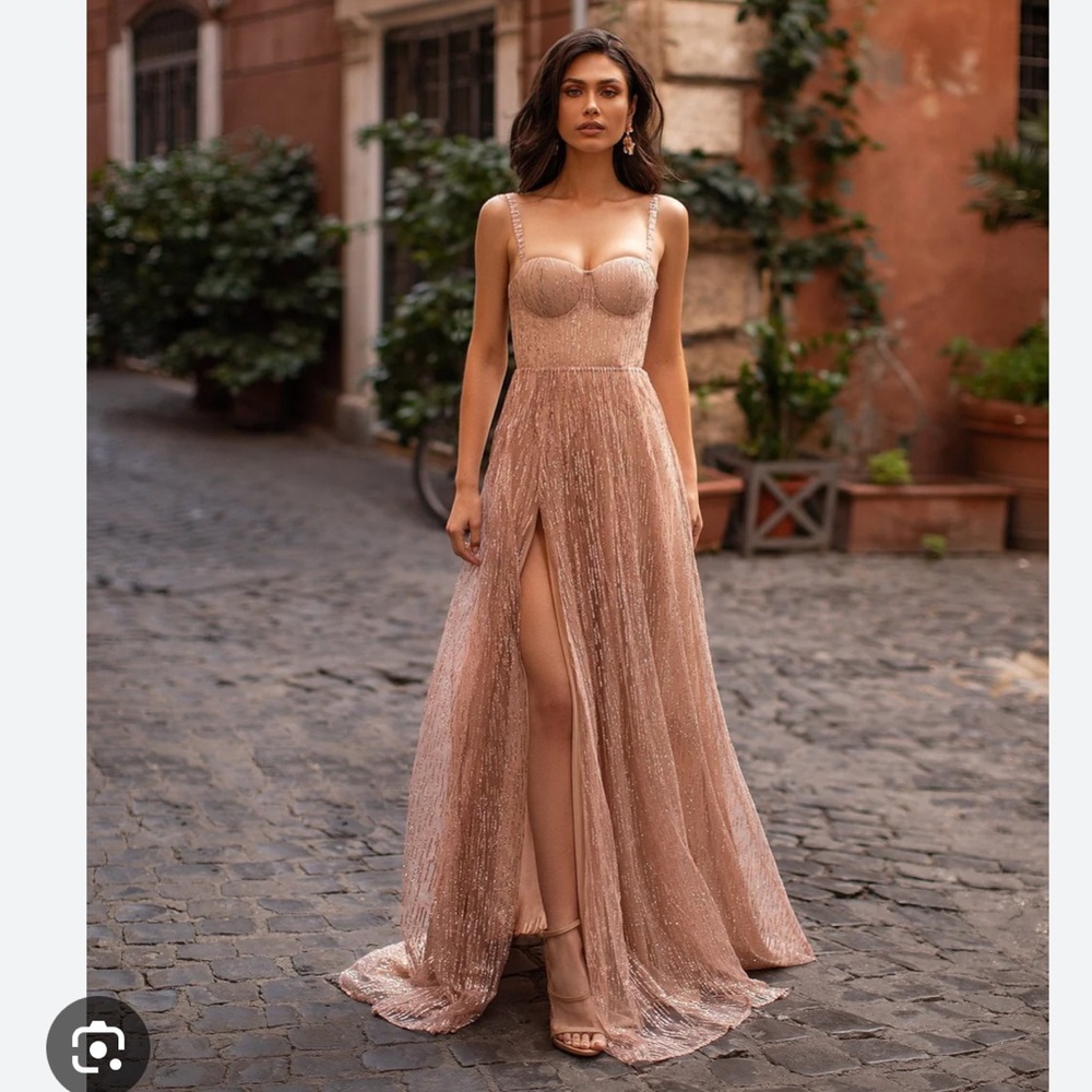 BRAND NEW Alamour The Label Lucie Rose Gold Dress NWT